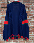 GUCCI OVERSIZED CABLE KNIT CARDIGAN ‘BLUE’