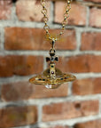 VIVIENNE WESTWOOD GOLD 3D LARGE ORB NECKLACE ‘CLEAR’
