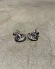 VIVIENNE WESTWOOD MINI ORB SILVER EARRINGS ‘PURPLE’