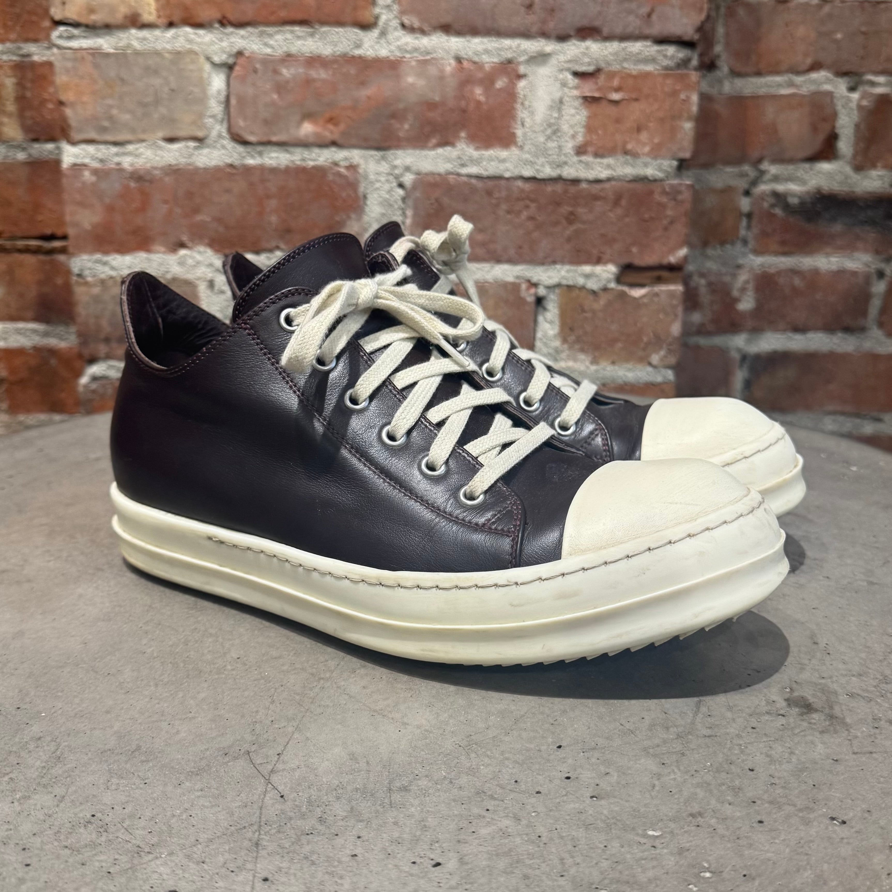 RICK OWENS MAINLINE LEATHER RAMONE LOWS 