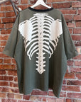 KAPITAL TWO TONE SKELETON TEE ‘BLACK/GREEN’