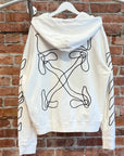 OFF-WHITE ABSTRACT ARROWS ZIP HOODIE ‘WHITE’