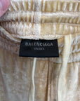 BALENCIAGA CRUSHED VELOUR SWEATPANTS ‘PALE YELLOW’