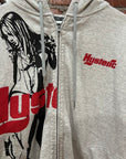 HYSTERIC GLAMOUR PINUP GIRL ZIP HOODIE ‘GREY’