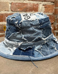 GALLERY DEPT. PATCHWORK DENIM BUCKET HAT ‘BLUE’