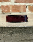 CHROME HEARTS CROSSBALL LEATHER BRACELET ‘OX BLOOD’