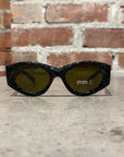 PRADA ROUND FRAME MARBLE SUNGLASSES ‘BLACK’
