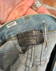 SAINT LAURENT SS15 D02 KNIFE CUT DENIM ‘MUD WASH BLUE’
