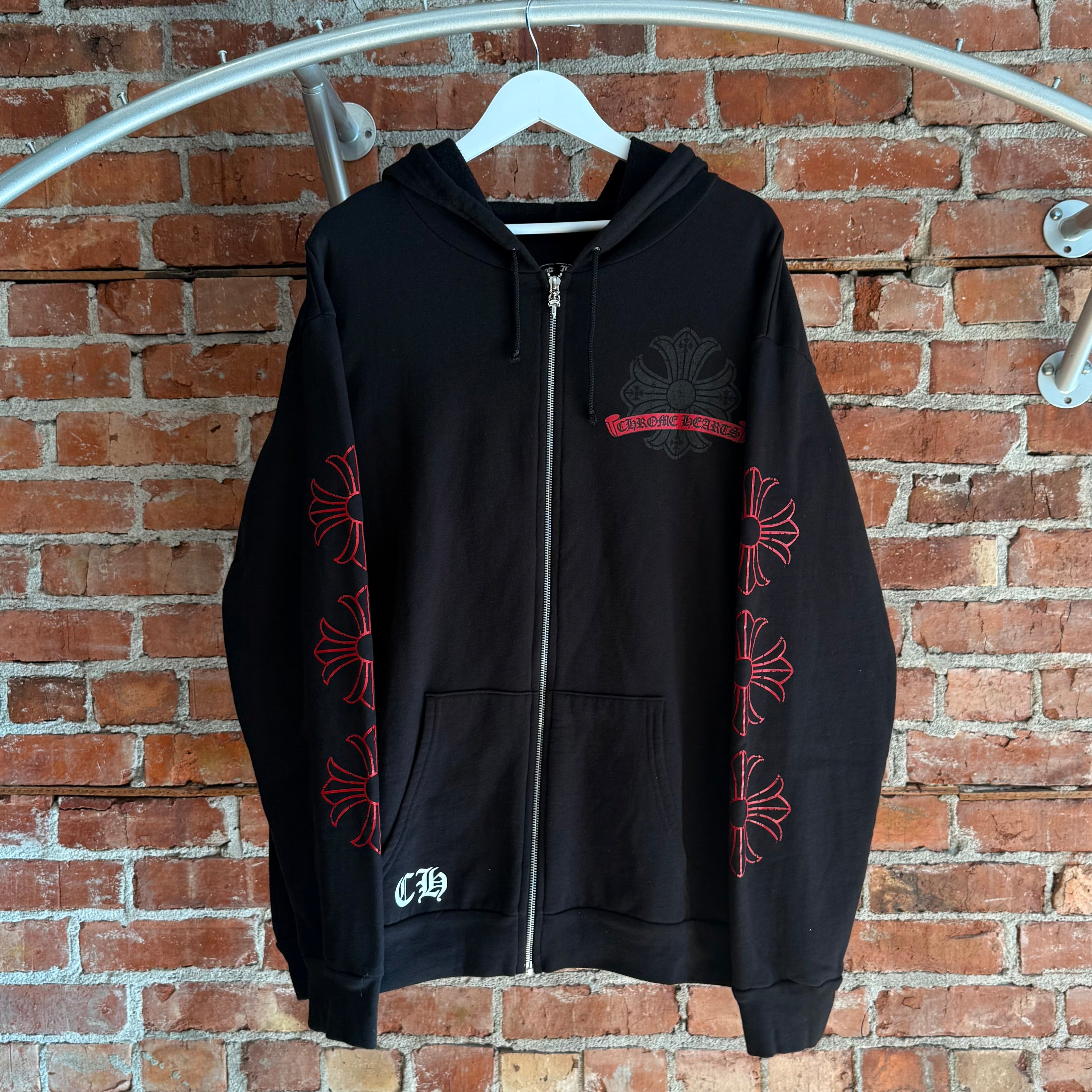 CHROME HEARTS 中トロ。 Chrome Hearts Deadly Doll Pink Cross Scroll Logo Hoodie – SHENGLI