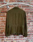 CDG HOMME PLUS REVERSIBLE FRILL LINED WORK JACKET ‘OLIVE’