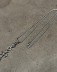 CHROME HEARTS TINY CROSS W/ CROSSBALL ‘SILVER’