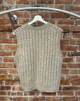ACNE STUDIOS CABLE KNIT WOOL VEST ‘SAND/MULTI’
