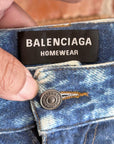 BALENCIAGA SS20 TROMPE L'OEIL DENIM PRINT SWEATPANTS ‘BLUE’