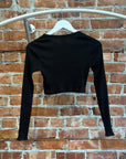 ALEXANDER WANG CROPPED LONG SLEEVE ‘BLACK’