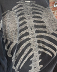KAPITAL TWO TONE SKELETON TEE ‘BLACK/GREY’
