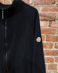 MONCLER KNIT FLEECE PANELED ZIP UP JACKET ‘BLACK’