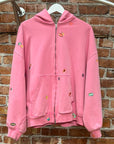 BALENCIAGA SS24 FRUITY STICKER ZIP HOODIE ‘PINK’
