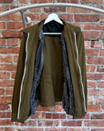 CDG HOMME PLUS REVERSIBLE FRILL LINED WORK JACKET ‘OLIVE’