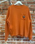 BRAINDEAD WAFFLEKNIT THERMAL LONGSLEEVE ‘ORANGE’