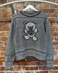 HYSTERIC GLAMOUR BEAR EMBROIDERY COTTON KNIT SWEATER ‘GRAY’