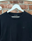 ACNE STUDIOS FALCO FACE LONG SLEEVE TEE ‘BLACK’