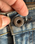 KAPITAL KOUNTRY OKABILLY FLARED PATCHWORK DENIM ‘BLUE’