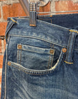 EVISU LOT 2010 13OZ SLIM STRAIGHT DENIM JEANS ‘FADED INDIGO/WHITE’