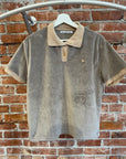 ACNE STUDIOS VELVET POLO SHIRT ‘TAUPE’