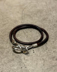 HERMES LEATHER HOOK BRACELET ‘BLACK’