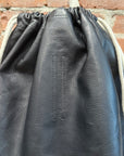 RICK OWENS STROBE FW22 LEATHER DRAWSTRING BAG ‘BLACK’