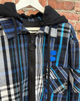 OFF WHITE HOODED FLANNEL JACKET ‘BLUE’