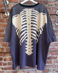 KAPITAL KOUNTRY 2-TONE SKELETON JUMBO TEE ‘BLACK/PURPLE’