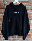 SUPREME SS26 MM6 MAISON MARGIELA BOX LOGO ZIP HOODIE ‘BLACK’