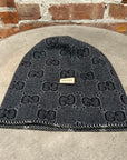 GUCCI GG JACQUARD WOOL REVERSIBLE BEANIE ‘NAVY’