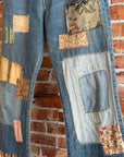 KAPITAL KOUNTRY OKABILLY FLARED PATCHWORK DENIM ‘BLUE’