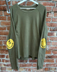 KAPITAL SMILEY FACE LONGSLEEVE ‘OLIVE’