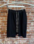 RICK OWENS DRKSHDW DRAWSTRING HEAVY COTTON POD SHORTS (S) ‘BLACK’