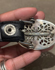 CHROME HEARTS OVAL 1" CROSS BUCKLE + 1" BELT STRAP ‘BLACK’