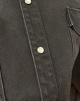 VETEMENTS SS19 RHINESTONE EMBELLISHED DENIM OVERSHIRT ‘BLACK’