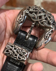 CHROME HEARTS 3-PIECE CELTIC 1" WESTERN BELT ‘BLACK’