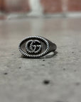 GUCCI WOVEN DOUBLE-G SIGNET RING ‘SILVER’