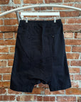 RICK OWENS HEAVY COTTON TWILL POD SHORTS ‘BLACK’
