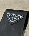 PRADA METAL PLAQUE TIE ‘BLACK’