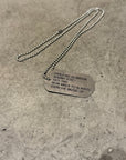 HYSTERIC GLAMOUR PIN UP GIRL DOGTAG NECKLACE ‘SILVER’