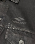 BALENCIAGA FW22 3B SPORTS ICON DENIM JACKET ‘BLACK’