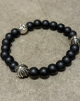 CHROME HEARTS CROSSBALL BEADED 3-BALL BRACELET ‘BLACK’