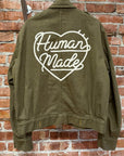 HUMAN MADE HERRINGBONE COVERALL JACKET ‘OLIVE’