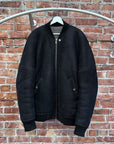 RICK OWENS FW19 LARRY LAMBSKIN FUR LINED BOMBER ‘BLACK’