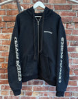 CHROME HEARTS SCROLL LOGO THERMAL ZIP UP HOODIE ‘BLACK’