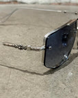 CHROME HEARTS LOVE ROD AVIATOR SUNGLASSES 'SILVER'